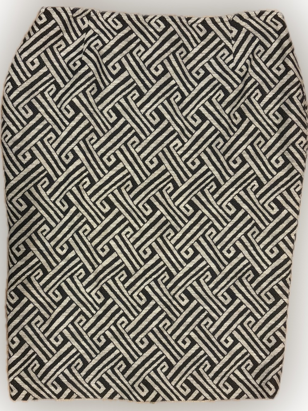 Lafayette 148 New York Black and Cream Geometric Pencil Skirt